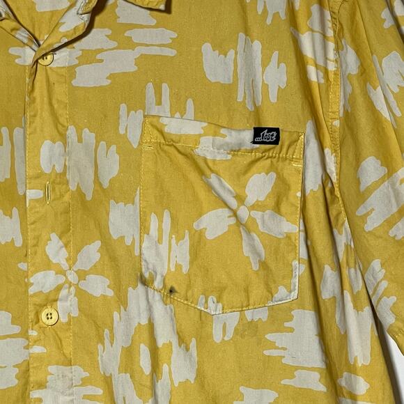 Vintage Y2K Lost Enterprises Short Sleeve Button Down Shirt Yellow Mens Size XL - Picture 8 of 11
